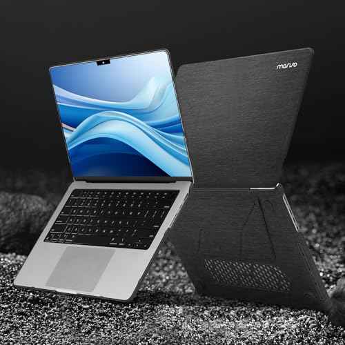 MOSISO Compatible with MacBook Pro 14 inch Case 2025 2024 2023 2022 2021 M5 M4 M3 M2 M1 A3434 A3112 A3185 A3401 A2918 A2992 A2779 A2442, Knit Fabric Coated Hard Case with Fold Kickstand, Black