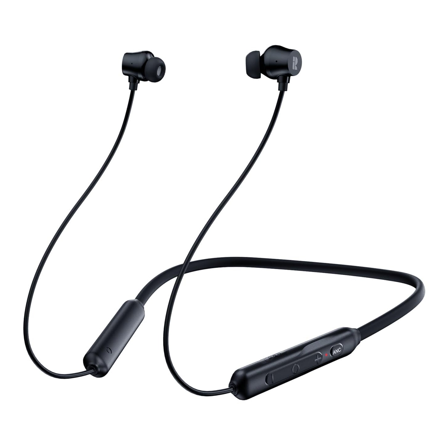 Rythflo Active Noise Cancelling Headphones, Wireless in Ear Neckband Blutooth Headphones with 3 AI Mics ENC, 60Hrs Playtime, V5.3 Multipoint Connection Magnetic Earbuds for Work/Travel/Office