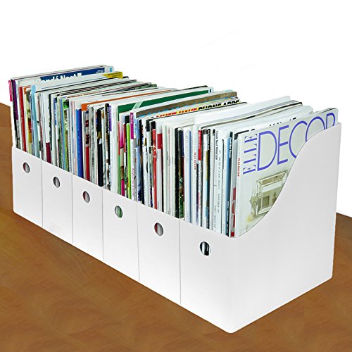Evelots Magazine File Holder Set of 6, White — 4