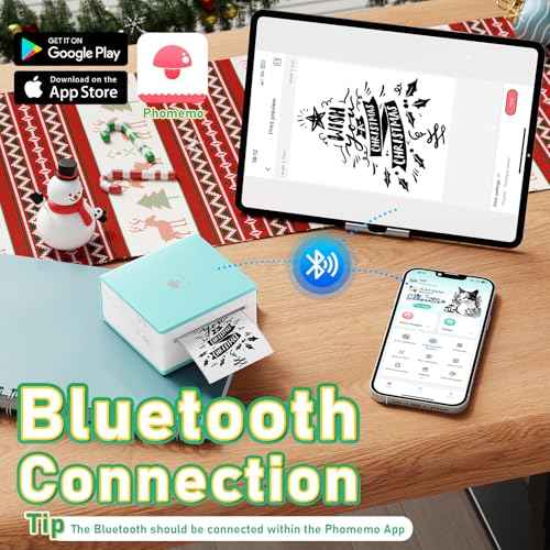 Phomemo Sticker Printer- Mini Sticker Printer Maker Machine, Mini Pocket Printers Instant Print for DIY Creation, Study Notes, Photos, Gifts, Portable Thermal Printers for Kids/Students/Teacher