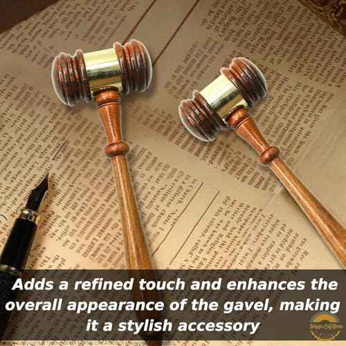 AYAANS Premium Wooden Judge's Gavel Set with Sound Block, Brass Band, and Transparent Gift Box ? Ideal for Courtrooms, Ceremonies, Lawyers, and Auctions