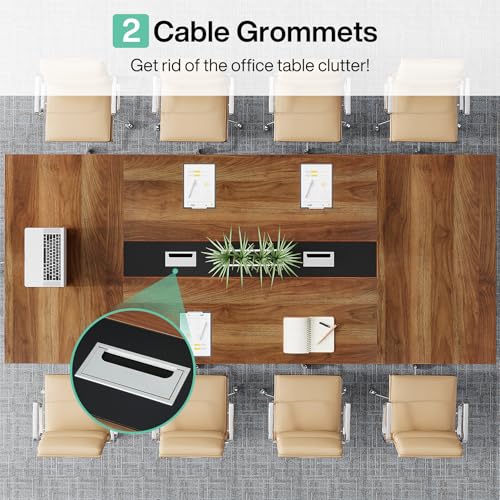 Tribesigns 8ft Conference Table - Light Red Maple, Seats 10, Business Style Office Furniture
