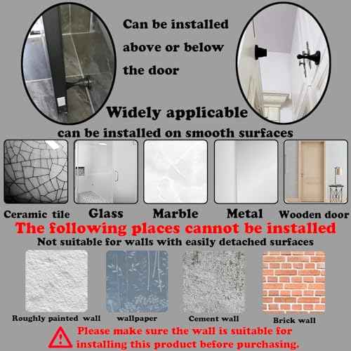 4 Pack Rubber Door Stopper Self Adhesive,No Magnetic Door Stop,Wall Protector with Reusable Waterproof House Door Holder,No Need to Drill No Trace Door Catch
