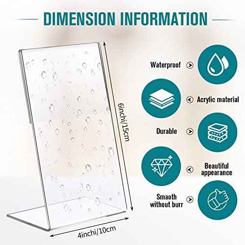 36 Pack Acrylic Picture Frames 4 x 6 Inches Clear Photo Frames Plastic Picture Collage Frames Flyer Display Vertical Slanted Back Stand up Sign Holder for Office Desktop Photo Picture Menu Document