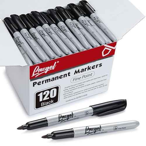 Permanent Markers Bulk, 120 Pack Fine Tip Black Permanent Markers, Waterproof Markers, Premium Smear Proof Pens, Quick Drying, Office Supplies for School, Office, Home