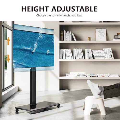 FITUEYES Rolling TV Stand with 40° Swivel, 32"-75" TV Compatibility, Black - Basic