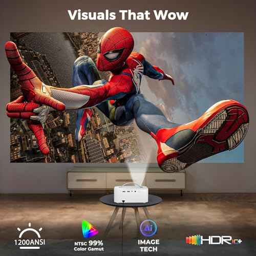 [AI Movin 2.0 System/1500 ANSI/Auto Focus] Outdoor-Projector with WiFi and Bluetooth, Portable-Projector 30W DoIby Audio APPS Built-in, Lisowod 4K Support Smart Proyector with HDR10+ 2025 Upgraded