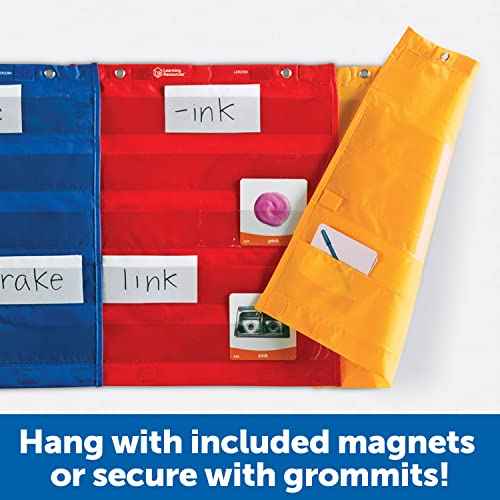 Learning Resources Magnetic Pocket Chart Squares - Set of 4, Classroom Pocket Charts, Classroom/Teacher Organizer, Classroom Supplies, Homeschool Supplies, Teaching Materials,Back to School Supplies