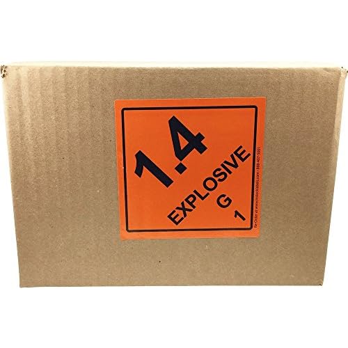 Hazard Class 1 D.O.T. Explosives 1.4G Hazmat Labels 4x4 Inch Square 500 Adhesive Labels