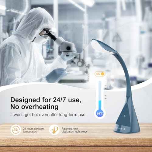50W Ultra-Flexible LED Desk Lamp with 16 Lighting Modes/Adjustable White/Warm/RGB + Sleep Mode Qi Wireless Charging, 24/7 use No overheatin£¬for Office/Reading/Architect Lamp