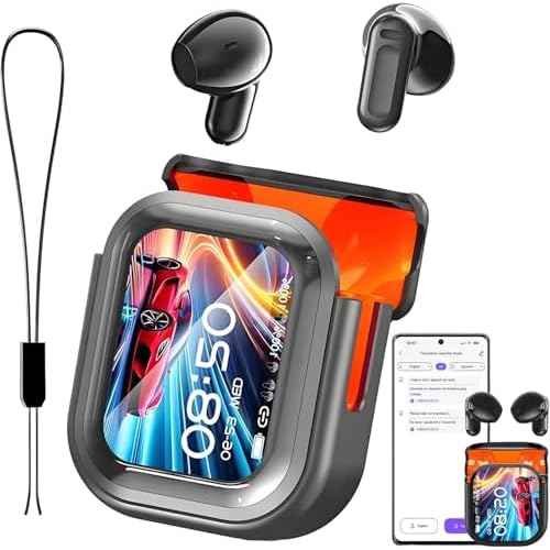 NE20 Earbuds, 2025 New NE20 AI Translation Earbuds in Real Time, Language Translator Headphones with LCD Touch Screen Audifonos Traductores Ingl?s Espa?ol Support 135 Languages for Travel