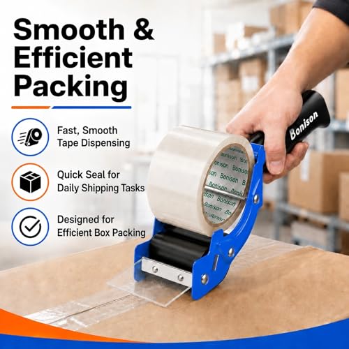 Bonison 2-Pack Professional 3 Inch Tape Gun Dispenser | Heavy-Duty, Quick-Load, Ergonomic Handle