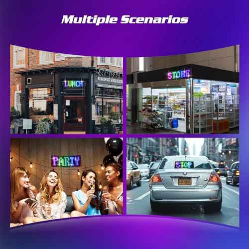 Programmable Led Sign, 15''x4'' Pre-made Animations & Customizable Text Led Car Sign, Bluetooth APP Control Scrolling LED Sign, Custom,Graffiti Flexible Led Matrix Panel for Car Store Hotel Holiday