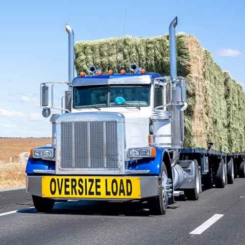 Newwiee 2 Pcs Oversized Load Banner with Grommets 12 x 60 Inch Wide Load Sign for Trucks Escort Vehicles Accessories