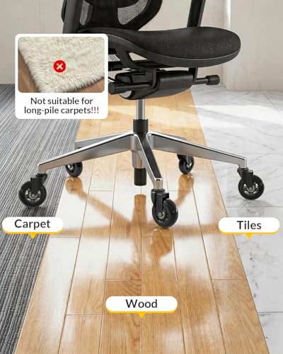 HOLKIE Black 11x22mm Office Chair Wheels Set of 5 – 3 inch Caster Rollers, Quiet, Soft PU, Carpet & Hardwood Floors