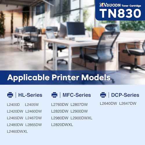 TN-830 Toner Cartridge 2-Pack Replacement for Brother TN830 Black Toner Cartridge HL-L2400D HL-L2405W HL-L2460DW HL-L2480DW DCP-L2640DW MFC-L2820DW L2820DWXL Printer