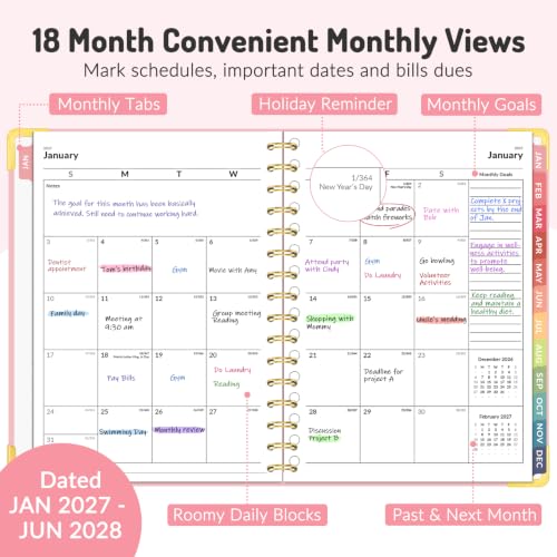 Forvencer 2027-2028 Planner 18-Month Calendar Jan 2027 - Jun 2028
