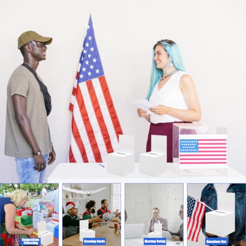 White 12 Pack Raffle Ticket & Donation Box Set 6x6 Inches – Cardboard Suggestion Boxes for Fundraising & Voting