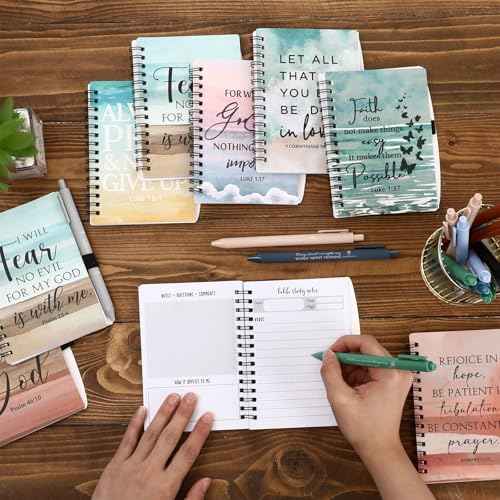 30 Sets / 60 Pcs Christian Christmas Gifts Bulk for Women Christian Notebooks with Bible Verse Pens Prayer Journals Religious Notepad Church Gifts for Men Sunday School Bible Study Supplies