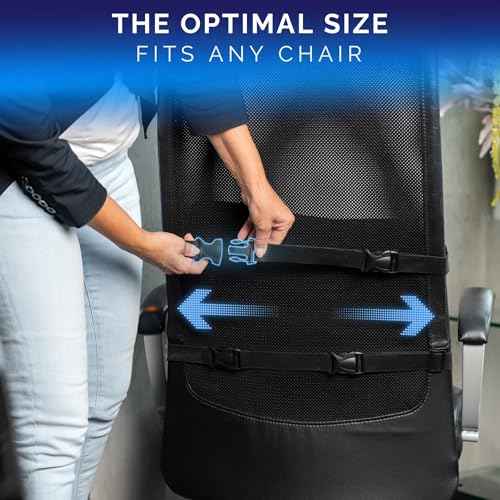 Healthfix¢ç Ergonomic Lumbar Support Pillow ? Expertly Designed in Germany ? Improves Posture & Relieves Back Pain ? Memory Foam Back Cushion for Office Chair & Couch - Medium (130?200 lbs)