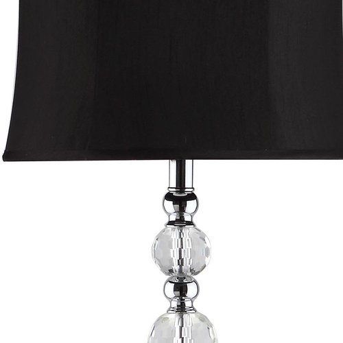 SAFAVIEH Lighting Collection Venezia Clear Crystal/ Black Shade 61-inch Living Room Bedroom Home Office Standing Floor Lamp (LED Bulb Included)
