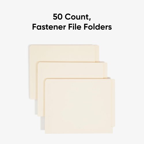 Smead End Tab Fastener File Folder, Shelf-Master® Reinforced Straight-Cut Tab, 50 Count