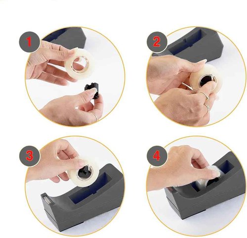MJUNM Transparent Tape with Dispenser 10 Pack Tape Dispensers Desk unweighted Non Skid Base Desktop Dispenser Bulk for Office Home School