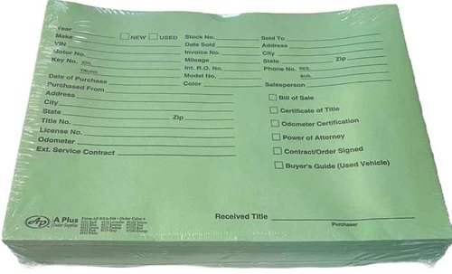A Plus Dealer Supplies Vehicle Printed Dealer Jackets #513 DSA-546 Green, 100 Quantity (W4*)