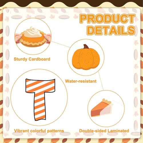 Fall Thanksgiving Pie Bulletin Board Set Autumn Pumpkin Leaf Acorn Give Thanks Everyday Cutouts School Teacher Supplies Thanksgiving Party Elementary Office Home Chalkboard Wall Decor
