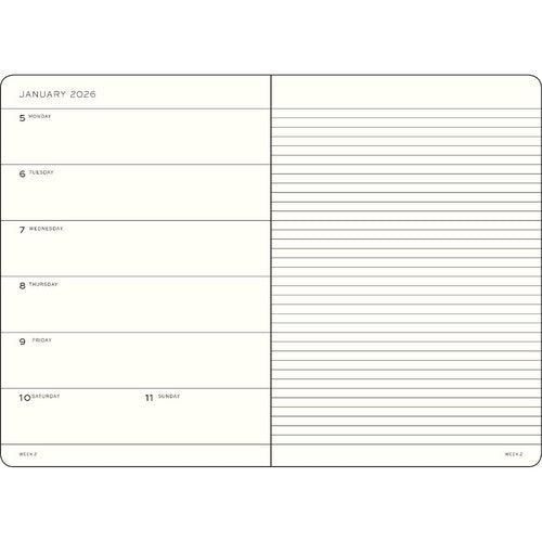 LEUCHTTURM1917 - Weekly Planner and Notebook Hardcover Medium (A5), 18-month, Jul. 2025 - Dec. 2026, English, Forest Green