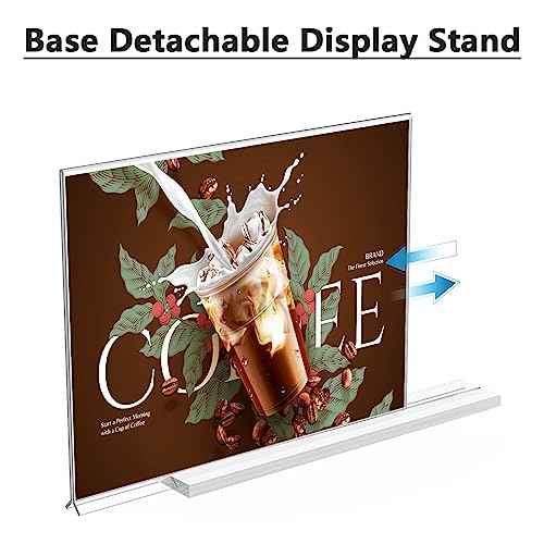 MaxGear 8.5 X 11 Acrylic Sign Holder Horizontal 2Pack, Double Sided Display Stand, Clear Table Sign Flyer Menu Holders, Plastic Paper Stand Picture Frame for Office, Store, Restaurant