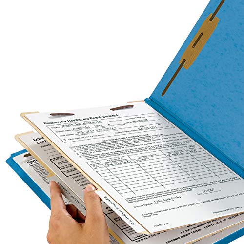 Smead Classification File Folder, 2 Dividers, 2" Expansion, 2/5-Cut Tab, Letter Size, Blue, 10 per Box (14001)