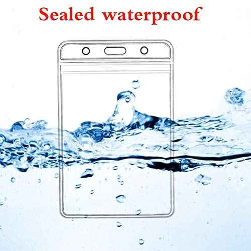 Vertical ID Badge Holders Sealable Waterproof Clear Plastic Holder, Fits RFID/Proximity/Badge Swipe Cards or Credit Card (6Pcs, Vertical)