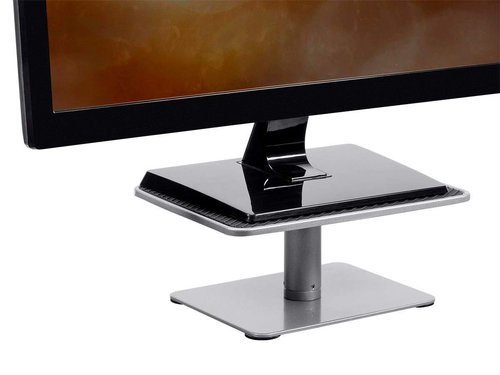 Monoprice Universal Monitor Riser Stand - Raises Monitors 4.6 to 6.5 Inches, Silver Finish - Workstream Collection