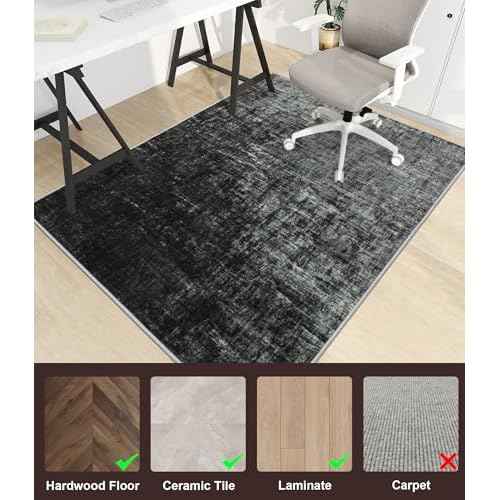 chakme Office Chair Mat for Hardwood Floor, 72"x48" Easy Glide Computer Desk Mat Protector for Rolling Chair Under Desk Rug Nonslip Backing, Machine Wash, (Abstract)