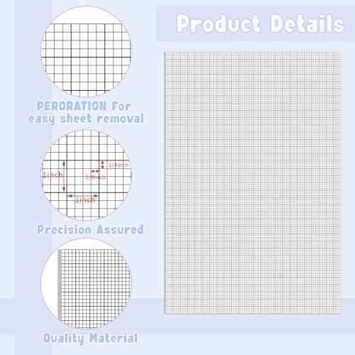 30 Pack 24" x 36" Large Graph Paper Bulk Graph Paper Pad Large Grid Paper Sheet Graph Paper Grid Paper Graph Paper for Drafting Engineering Blueprint Drawing Architect Designer Mathematician