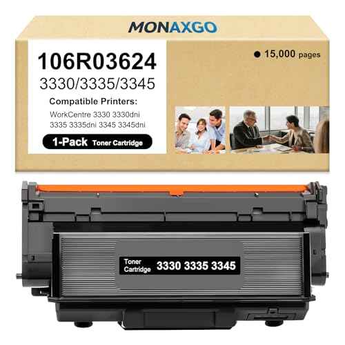 3330 3335 3345 Toner Cartridge Compatible for Xerox WorkCentre 3330 3330dni 3345 345dni Black Toner Phaser 106R03624 3335 3335dni High Yiled 15,000 Pages 1 Pack