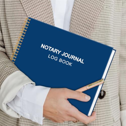 Blue Notary Journal Log Book - Hardcover, 140 Pages, 420 Entries, 100gsm Paper, 10 x 7 in - Tuun Fuplan