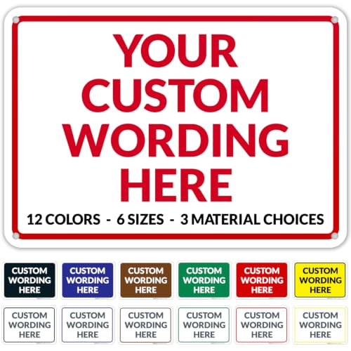 10x7 Red Aluminum Custom Sign - Personalized Metal Office & Business Sign, Rust-Free USA Made