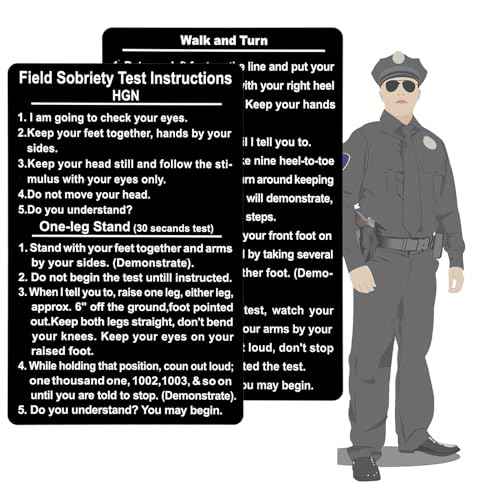 24 PCS Metal Standardized Field Sobriety Test Instruction SFST/HGN Card, Aluminum SFST Card for Law Enforcement, Police, Trooper, DWI (24 PCS)