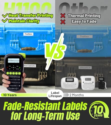VolenGo Waterproof Label Maker with 4 Laminated Tapes - Black