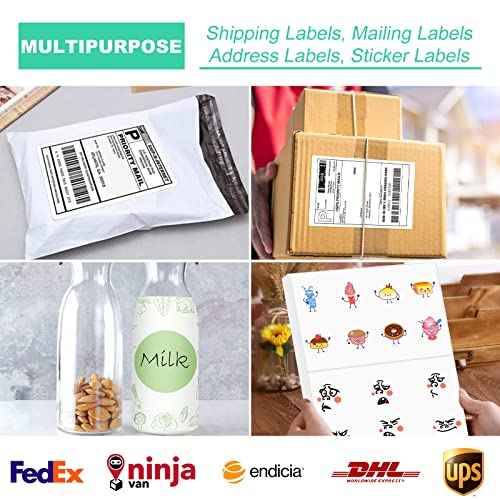 Half Sheet 8.5x5.5inch Shipping Mailing Label 1000 Counts, 2 Labels Per Sheet 8.5 x 11 for Laser & Inkjet Printer, Permanent Adhesive Label Square Corner (500 Sheets)