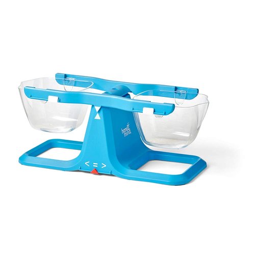 hand2mind Blue Nestable Bucket Balance - Clear Double Bucket Scale for Liquids & Solids | Easy Assembly, Space-Saving Design