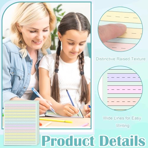 Multicolor Handwriting Practice Sheets for Kids - 50 Sheets, 0.5" Line Width, ADHD & Dysgraphia Support