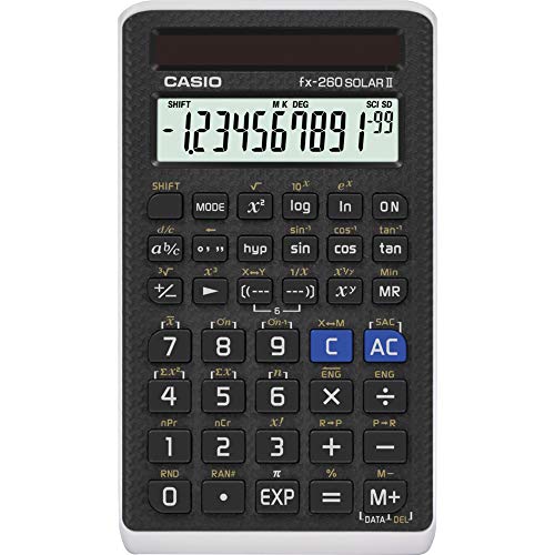 Casio fx-260 Solar II Scientific Calculator - Black, 10-Digit Display, Portable for Students