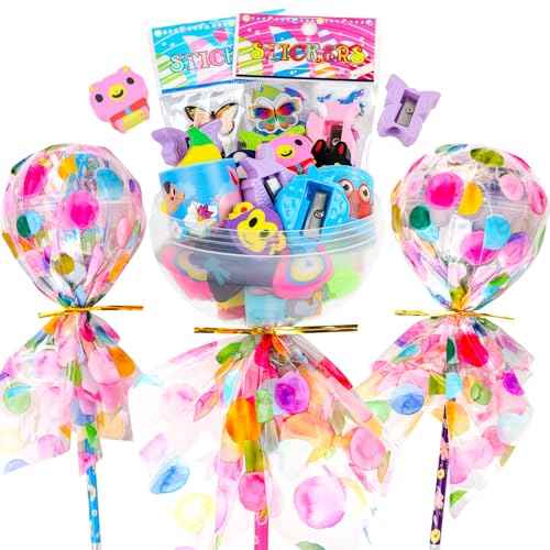 Giant Lollipop Birthday Goodie Bags, 24 Pack Lollipop Return Gifts for Birthday Party ? Fun Goodie Bags Classroom Rewards Students Gifts Class Prizes