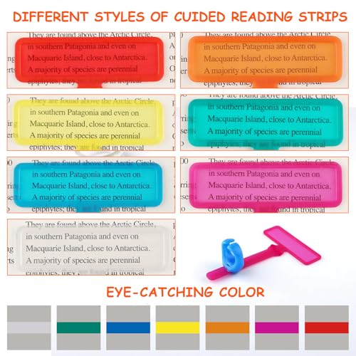 21Pcs Dyslexia & ADHD Reading Tools for Kids with Animal Highlight Bookmarks & Guided Strips