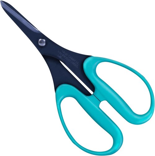 ALLEX Hobby Scissors - 6.5" All-Purpose Utility Craft Scissors | Non-Stick Serrated Blade, Green
