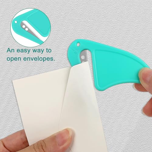ZUFECY 4pc Letter Opener, Paper Cutter with Blade, Knives Box Cutter Suitable for Envelope, Mail Opener