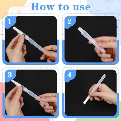 12 Pcs Envelope Sealer Moistener, Pencil Style Envelope Moistener Sealer with Fine Nylon Brush, Pointed and Flat Heads Letter Sealers for Office Classroom Painting (Clear)